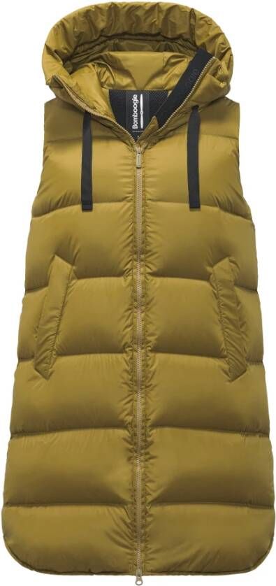 BomBoogie Gerecyclede Nylon Venice Donsvest Extra Warm en Zacht Geel Dames