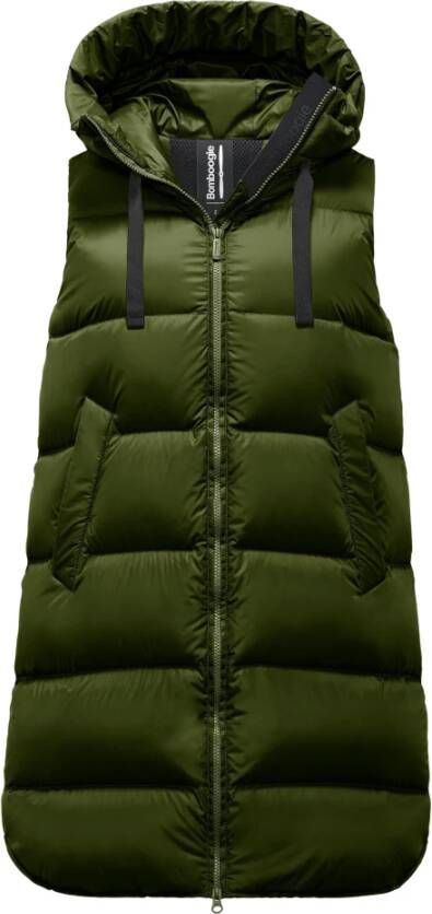 BomBoogie Gerecyclede Nylon Venice Donsvest Extra Warm en Zacht Groen Dames