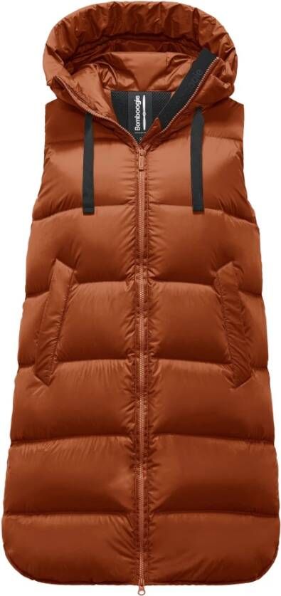 BomBoogie Gerecyclede Nylon Venice Donsvest Extra Warm en Zacht Oranje Dames