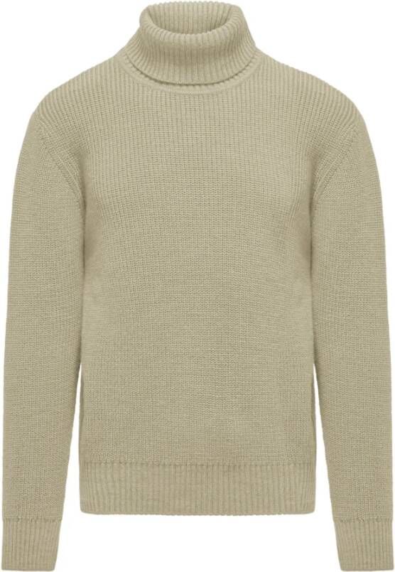 BomBoogie Geribbelde coltrui van wolmix Beige Heren