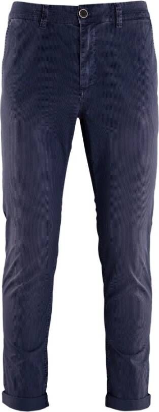 BomBoogie Gestreepte Gabardine Chino Broek Blauw Heren