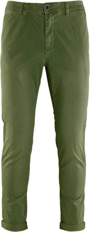 BomBoogie Gestreepte Gabardine Chino Broek Groen Heren