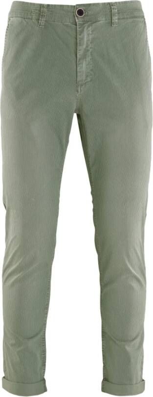 BomBoogie Gestreepte Gabardine Chino Broek Groen Heren