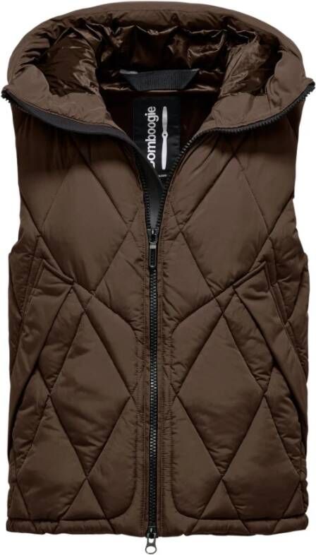 BomBoogie Gewatteerd vest met diamantpatroon Bruin Heren