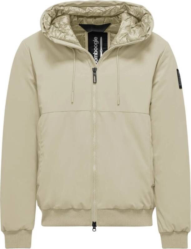 BomBoogie Gewatteerde bomberjack met capuchon Beige Heren