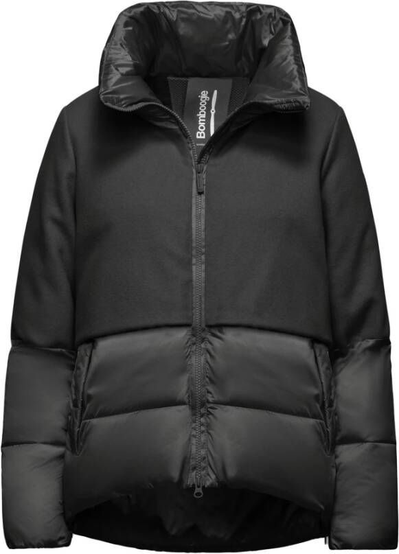 BomBoogie Gewatteerde jas met wol-nylon mix Zwart Dames