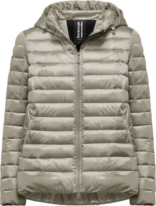 BomBoogie Glanzende Nylon Comfy Jas met Synthetische Vulling Grijs Dames