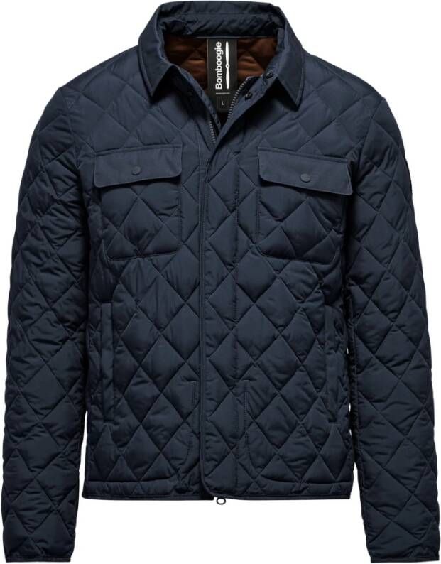 BomBoogie Heren Diamond Gewatteerd Shirt-Jack Blauw Heren