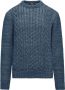 BomBoogie Heren Pullover van Gemengde Wol met Diamantsteek Blauw Heren - Thumbnail 1