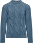 BomBoogie Heren Wollen Tricot Ronde Hals Pullover Blauw Heren - Thumbnail 1