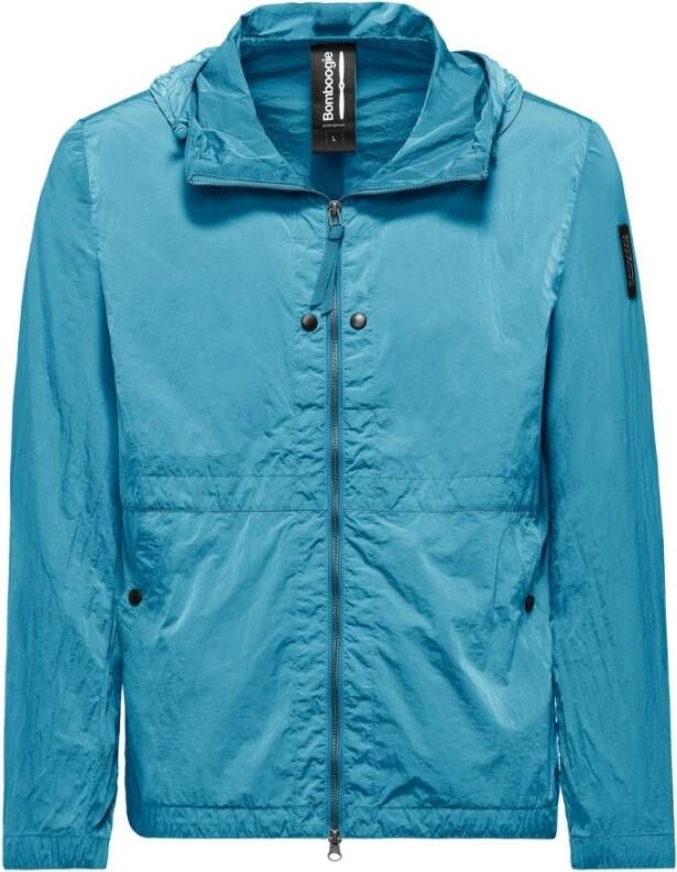 BomBoogie Unlined Jacket in Garment Dyed Nylon Blauw Heren