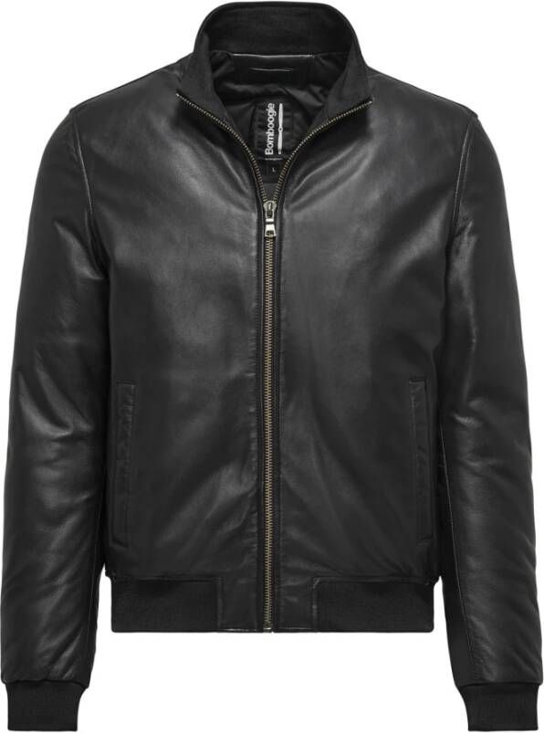 BomBoogie Essentiële Zwarte Leren Jas Black Heren