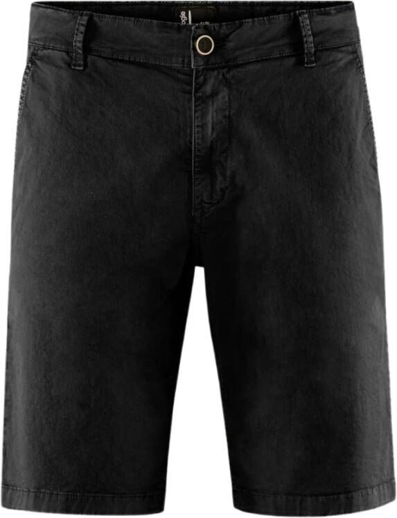 BomBoogie Katoenen Gabardine Chino Bermuda Shorts Zwart Heren
