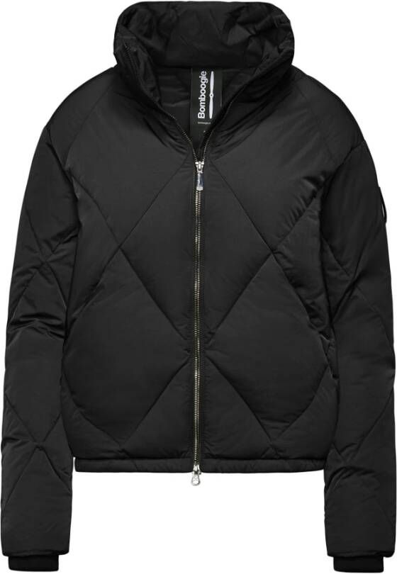 BomBoogie Korte Nylon Donsjas met Diamant Quilting Zwart Dames