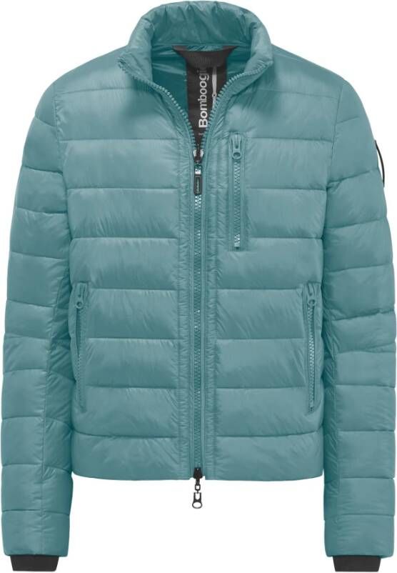 BomBoogie Korte Nylon Micro-Ripstop Gerecyclede Gewatteerde Jas Blauw Heren