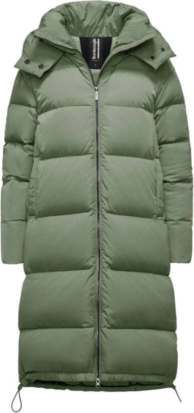 BomBoogie Lange donsjas voor dames van Bright Nylon Groen Dames
