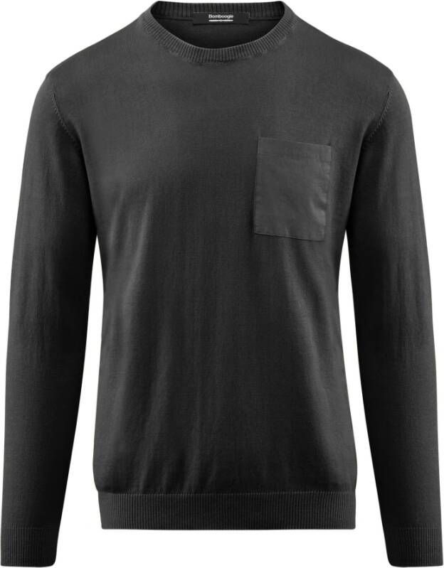 BomBoogie Lange Mouw Crew Neck Pullover Zwart Heren
