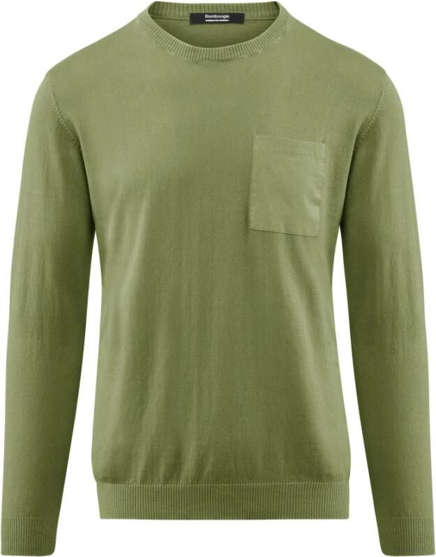 BomBoogie Lange Mouw Crewneck Pullover Groen Heren
