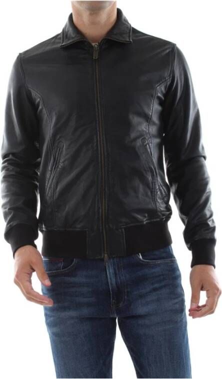 BomBoogie Leather Jackets Black Heren