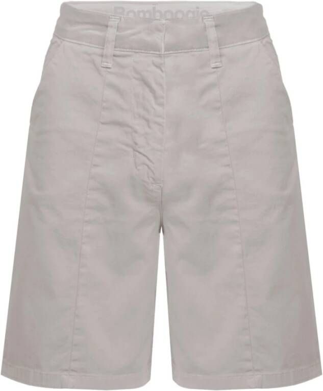 BomBoogie Lichtgewicht katoenen twill Bermuda shorts Beige Dames