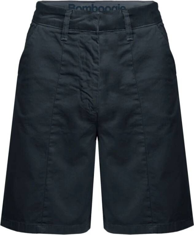 BomBoogie Lichtgewicht katoenen twill Bermuda shorts Blauw Dames