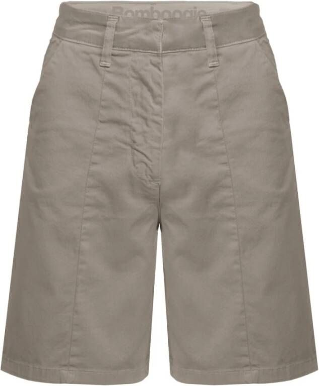 BomBoogie Lichtgewicht katoenen twill Bermuda shorts Grijs Dames