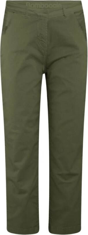 BomBoogie Lichtgewicht Katoenen Twill Chino Broek Groen Dames