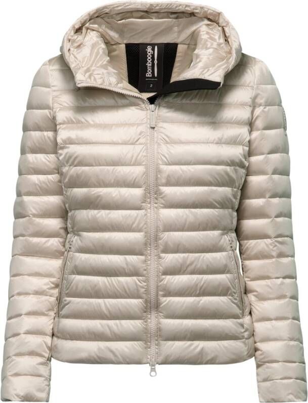 BomBoogie Bright Nylon Hooded Jacket with Synthetic Padding Grijs Dames