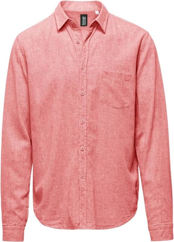 BomBoogie Linen Cotton Shirt with Pocket Rood Heren