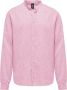 BomBoogie Linnen Katoenen Mandarin Kraag Shirt Roze Heren - Thumbnail 1