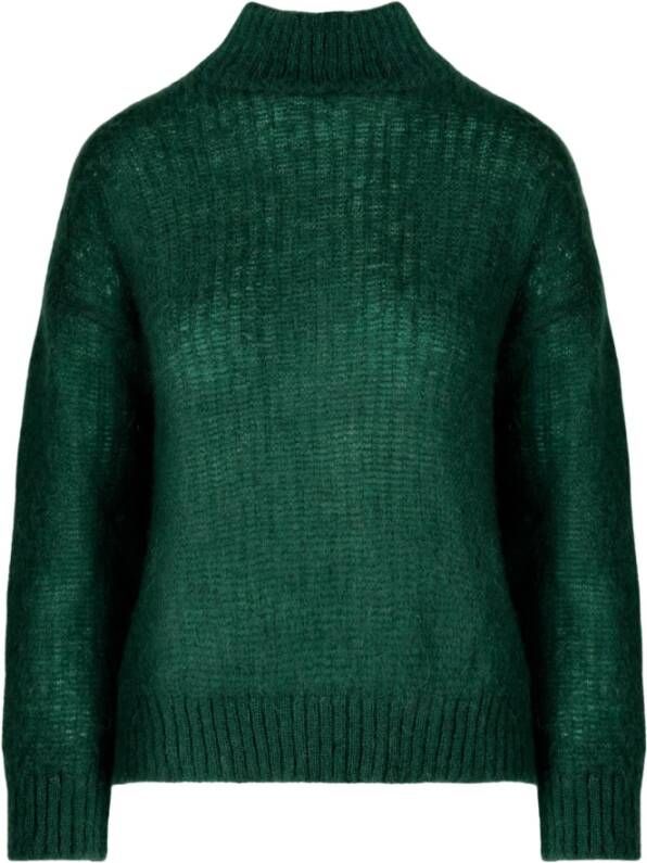 BomBoogie Mohair Blend Gebreide Trui Groen Dames