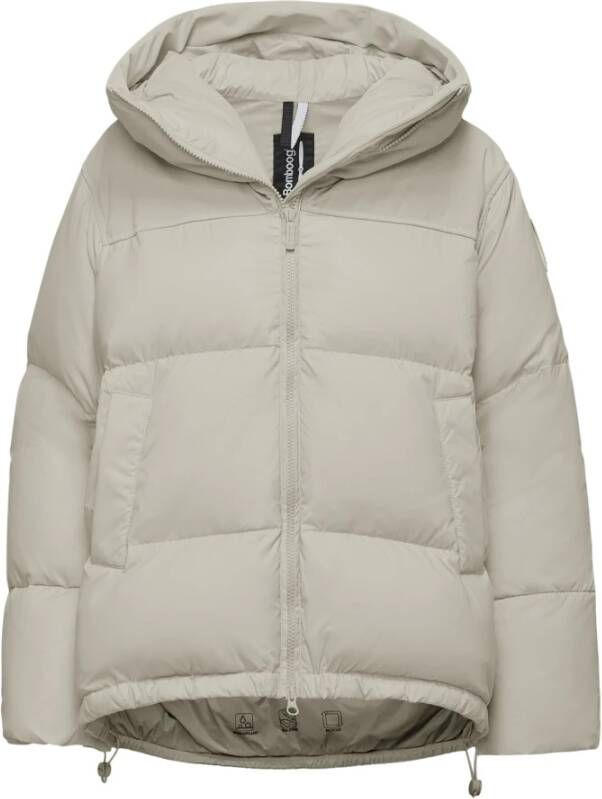 BomBoogie Nagoya Cape Oversize Bi-Materiaal Cape met Donsvulling Beige Dames