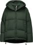BomBoogie Nagoya Cape Oversize Bi-Materiaal Donsgevuld Cape Groen Dames - Thumbnail 1
