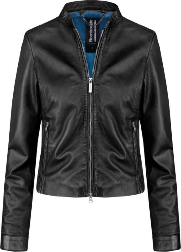 BomBoogie Natt Leren Jas Slim-Fit Essentieel Ontwerp Zwart Dames