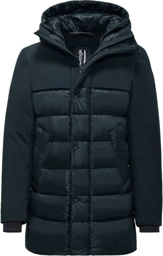 BomBoogie Parka van twee materialen met donsvulling Blauw Heren
