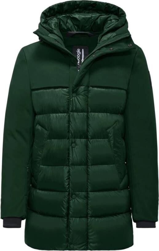 BomBoogie Parka van twee materialen met donsvulling Groen Heren