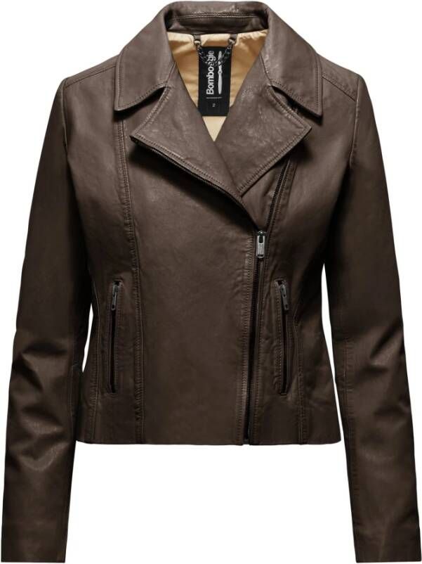 BomBoogie Perfecto Leren Jas Bruin Dames