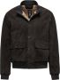 BomBoogie Bruine Leren Bomberjack met Sherpa Fleece Voering Brown Heren - Thumbnail 1