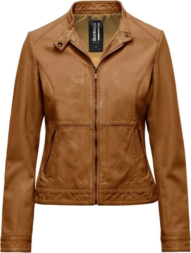 BomBoogie Remy Leren Bikerjack Bruin Dames