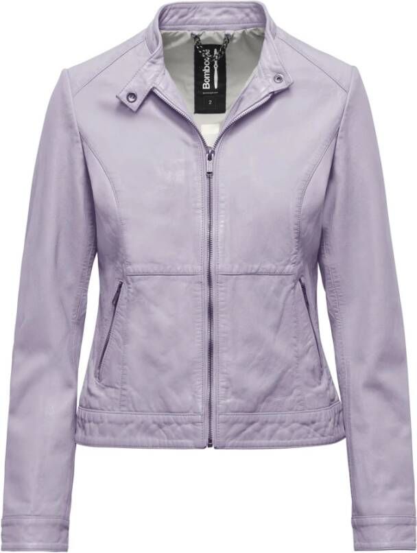 BomBoogie Remy Leren Bikerjack Paars Dames