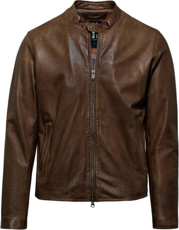 BomBoogie Leather Jackets Brown Heren