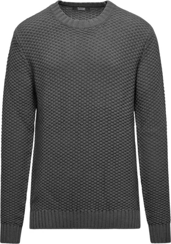 BomBoogie Ronde hals pullover van katoen-wol mix Grijs Heren