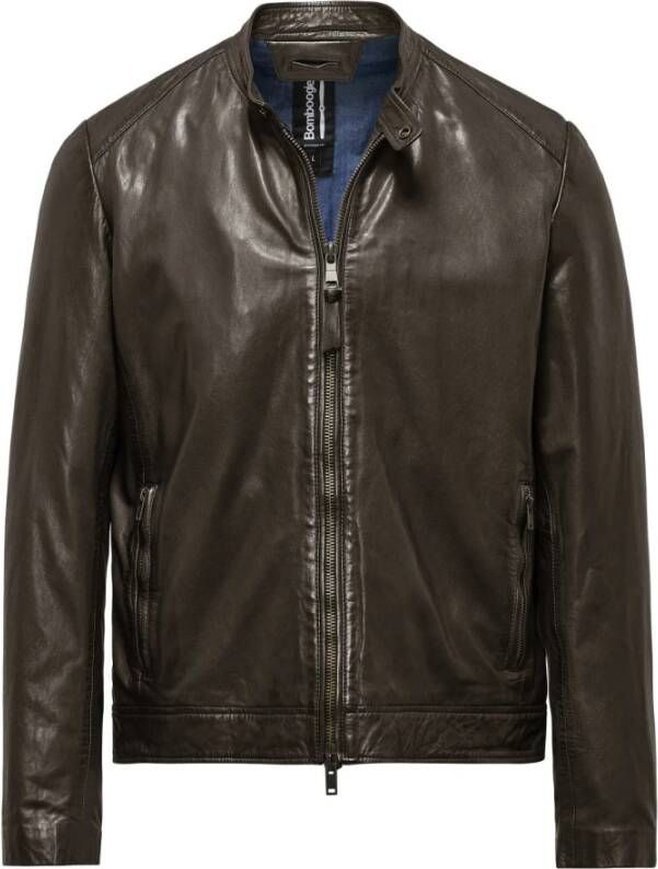 BomBoogie Roy Leather Jacket Bruin Heren