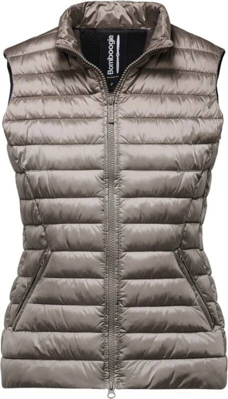 BomBoogie Korte Synthetische Gewatteerde Vest Bruin Dames