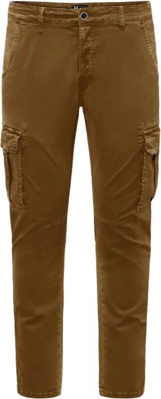 BomBoogie Slim Fit Cargo Broek Bruin Heren