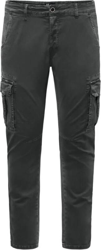 BomBoogie Slim Fit Cargo Broek Grijs Heren