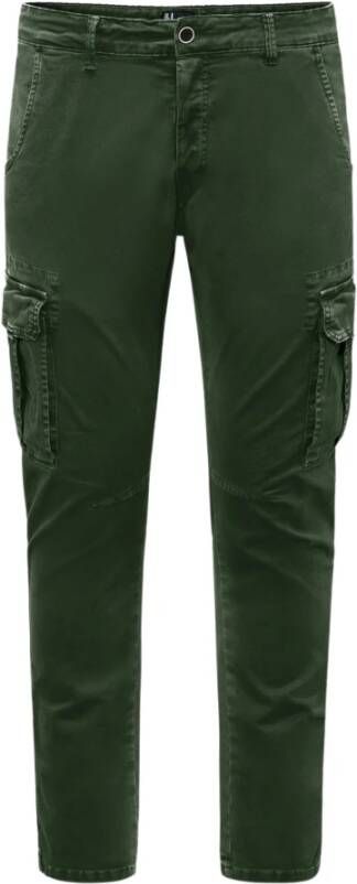 BomBoogie Slim Fit Cargo Broek Groen Heren