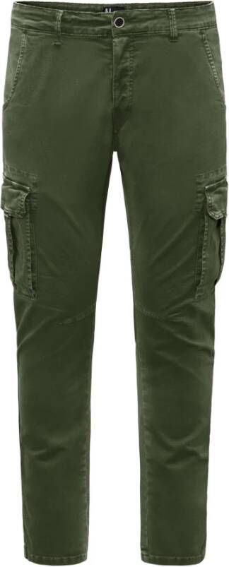 BomBoogie Slim Fit Cargo Broek Groen Heren