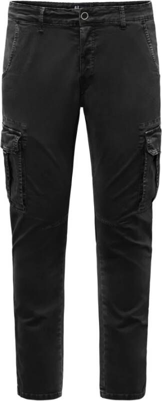 BomBoogie Slim Fit Cargo Broek Zwart Heren