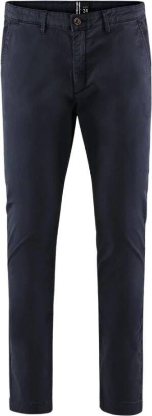 BomBoogie Slim Fit Chino Broek in Gabardine Blauw Heren
